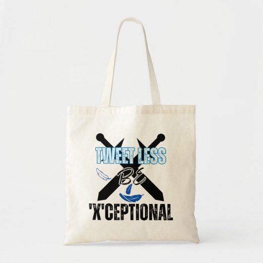 ツイートを減らす、'X'ceptional.w トートバッグ (正面)