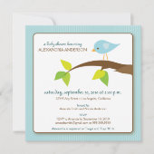 ツイートツカスタムイートベビーシャワー招待状(青) 招待状 (正面)