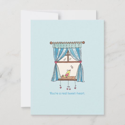 ツイートハートバードバレンタインデーのカード カード (正面)