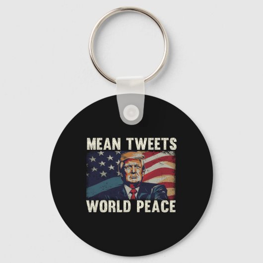 ツイート世界平和ドナルド・トランプ愛国者 キーホルダー (正面)
