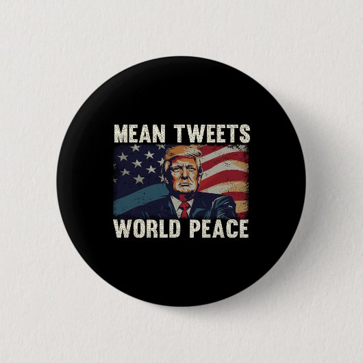 ツイート世界平和ドナルド・トランプ愛国者 缶バッジ (正面)