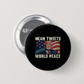 ツイート世界平和ドナルド・トランプ愛国者 缶バッジ (正面&裏面)