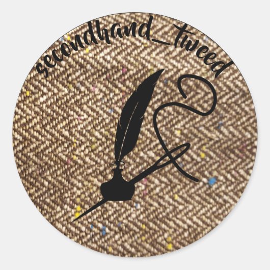 ツイードのロゴシール ラウンドシール (正面)