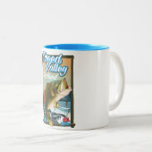 ツイードバレースコットランド魚釣りポスター ツートーンマグカップ (正面右)