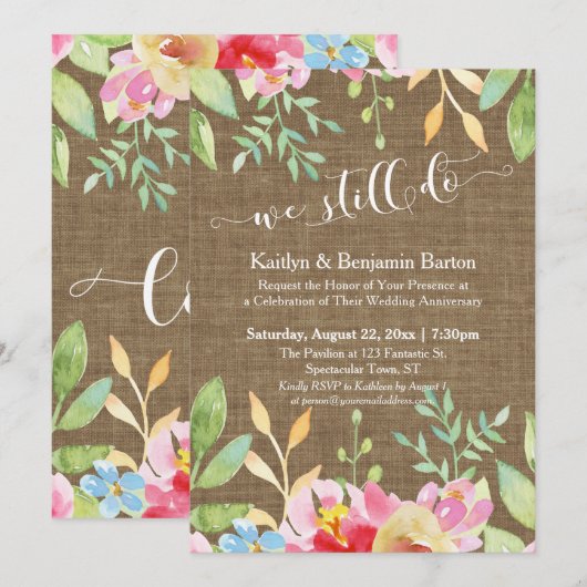 ツイードレースライトストリングス 私たちはいまだに アニバーサリー 招待状 (正面/裏面)