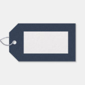 ツイード効果クリスマスホリデークラシックネイビー ギフトタグ (裏面横)