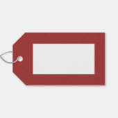 ツイード効果赤いクリスマスパーソナライズされた休暇 ギフトタグ (裏面横)