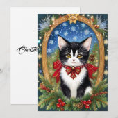 ツイード猫のアールヌーヴォー ヴィンテージ クリスマス (正面/裏面)