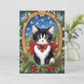 ツイード猫のアールヌーヴォー ヴィンテージ クリスマス (スタンド正面)