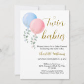 ツイ男女兼用ンベビーシャワー招待状 招待状 (正面)