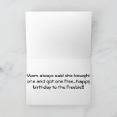 ツイ買ンマ得マ1対1のフリー誕生日 カード (内部)