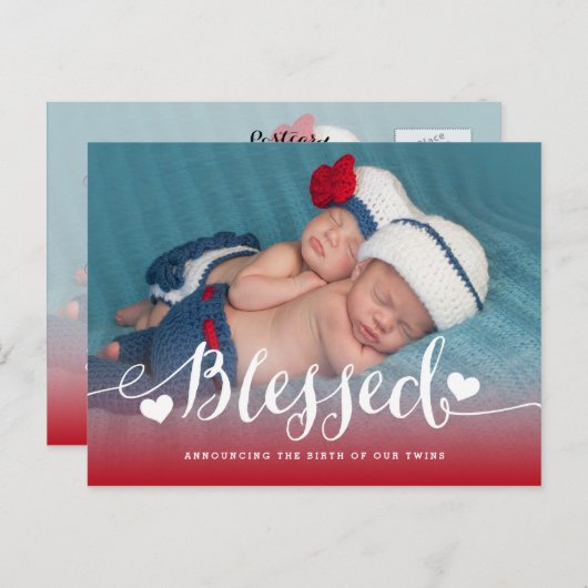 ツイ賛美ン | 写真誕生のお知らせ 案内ポストカード (正面/裏面)