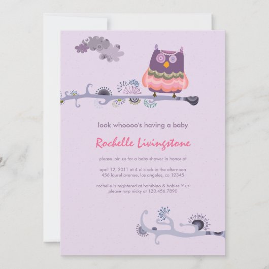 ツウィット ツゥフー 赤ちゃん歓迎会のご招待 招待状 (正面)