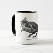 ツェッペリン型飛行船のモデルを盗んでいるFrroid先生 マグカップ (正面左)