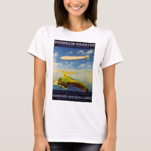 ツェッペリン型飛行船は海および土地上の~をつまずかせます Tシャツ
