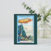 ツェッペリン飛行船とショコラ・マソン広告 ポストカード (スタンド正面)