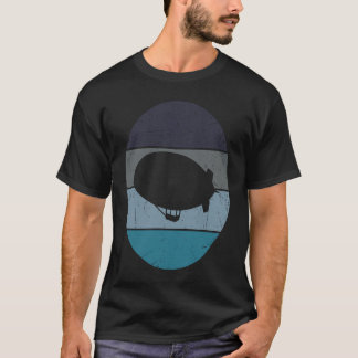 ツェッペリン レトロ ヴィンテージ サンセット 飛行船 Tシャツ