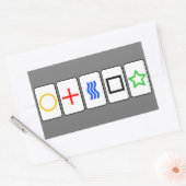 ツェナーカードシール – グレー 長方形シール (封筒)