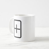 ツェナーカード |プラス記号 コーヒーマグカップ (正面左)