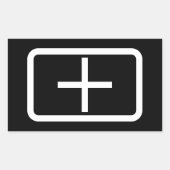 ツェナーカード |プラス記号 長方形シール (正面)