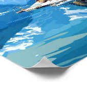 ツェルアムシーオーストリアヴィンテージ旅行イラストレーション ポスター (角)