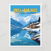 ツェルアムシーオーストリアヴィンテージ旅行イラストレーション ポストカード (正面)