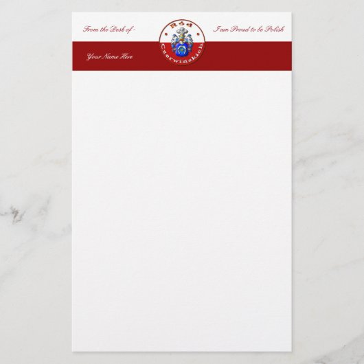 ツェルビンスキッチ家紋5.5" x 8.5"文房具 便箋 (正面)