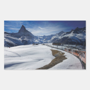 ツェルマットのGornergrat鉄道とMatterhorn 長方形シール