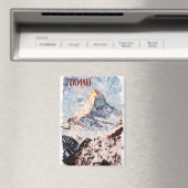 ツェルマットスイススイスアルプス水彩画 マグネット (インサイチュ (食洗機))