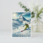ツェルマットスイススキーヤースキー ポストカード (スタンド正面)