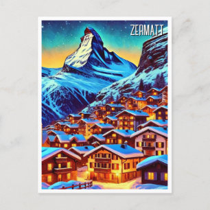 ツェルマットスイスマッターホルン旅行 ポストカード
