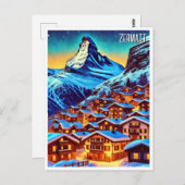 ツェルマットスイスマッターホルン旅行 ポストカード (正面/裏面)