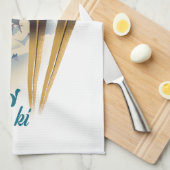 ツェルマットスイスヴィンテージスキーポスター キッチンタオル (四つ折り)