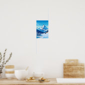 ツェルマットスイスヴィンテージ旅行イラストレーション ポスター (キッチン)