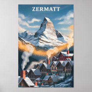 ツェルマットスイス有名な旅行プレイス ポスター