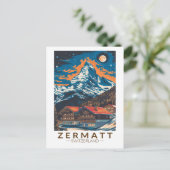 ツェルマットスイスMatterhornトラベルアートヴィンテージ ポストカード (スタンド正面)