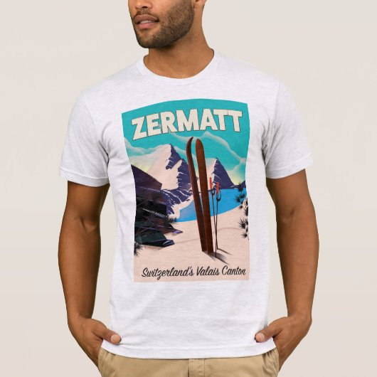 ツェルマットスキー休暇ポスター Tシャツ (正面)