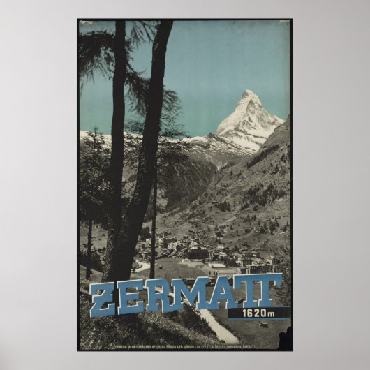 ツェルマットヴィンテージ旅行ポスター広告レトロプリント ポスター (正面)