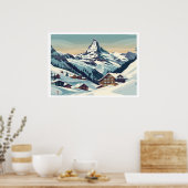 ツェルマット、スイスのマットホーンヴィンテージ ポスター (キッチン)