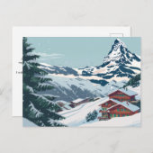 ツェルマット、スイスマッターホルンヴィンテージ旅行 ポストカード (正面/裏面)
