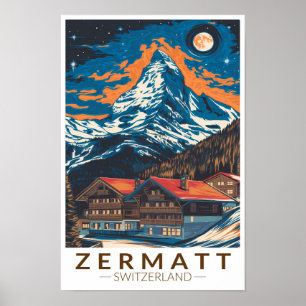 ツェルマット スイス マッターホルン 旅行 アート ヴィンテージ ポスター