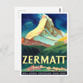 ツェルマット・スイス・ヴィンテージ旅行はがき ポストカード (正面/裏面)