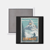 ツェルマット スイス 冬 スキー スノーボード マグネット (正面/裏面)
