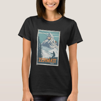 ツェルマット スイス 冬 スキー スノーボード Tシャツ