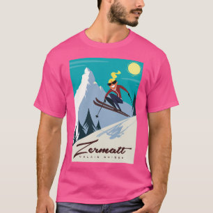 ツェルマット・スキー・ポスター Tシャツ