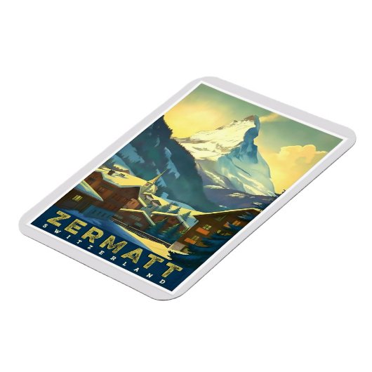 ツェルマット – マッターホルンを威厳のある捕獲する マグネット (左側)