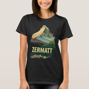 ツェルマット マッターホルン トラベル ヴィンテージ グラフィックTシャツ Tシャツ