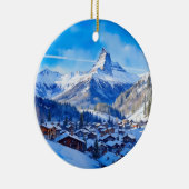 ツェルマット・マッターホルンSwitzermatt Matterhorn水彩画 セラミックオーナメント (右)
