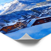 ツェルマット・マッターホルンSwitzermatt Matterhorn水彩画 ポスター (角)