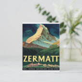 ツェルマット、山頂、スイス、ヴィンテージ、旅行 ポストカード (スタンド正面)